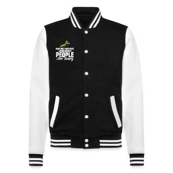 Praying Mantis Costume Food Enclosure - College Sweat Jacket - black/white - Front - Nik (191cm) & Marisol (170cm)