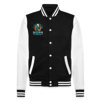 If You Never Try You'll Never Know Skatergirl - College-Sweatjacke - Schwarz/Weiß - Vorne - Nik (191cm) & Marisol (170cm)