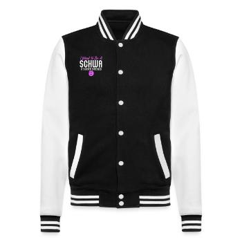 I Want To Be A Schwa Its Never Stressed - College Sweat Jacket - black/white - Front - Nik (191cm) & Marisol (170cm)