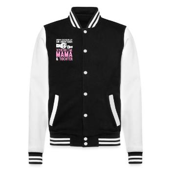 Mutter Muttertag Mama und Tochter - College-Sweatjacke - Schwarz/Weiß - Vorne - Nik (191cm) & Marisol (170cm)