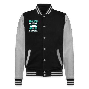 Hang Gliding Opa Hängegleiter Geschenk - College-Sweatjacke - Schwarz/Grau meliert - Vorne - Nik (191cm) & Marisol (170cm)