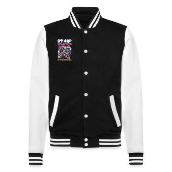 Philately Philatelist Stamp Collecting - College Sweat Jacket - black/white - Front - Nik (191cm) & Marisol (170cm)