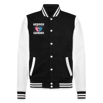 Keeper Of The Gender - College Sweat Jacket - black/white - Front - Nik (191cm) & Marisol (170cm)