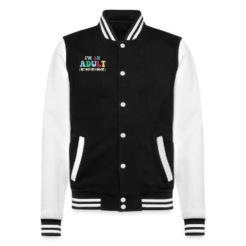 Je suis un adulte, mais pas par choix - Veste Teddy - noir/blanc - Devant - Nik (191cm) & Marisol (170cm)