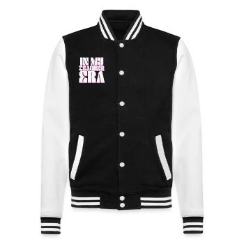 In My Teaching Era Teaching - College Sweat Jacket - black/white - Front - Nik (191cm) & Marisol (170cm)