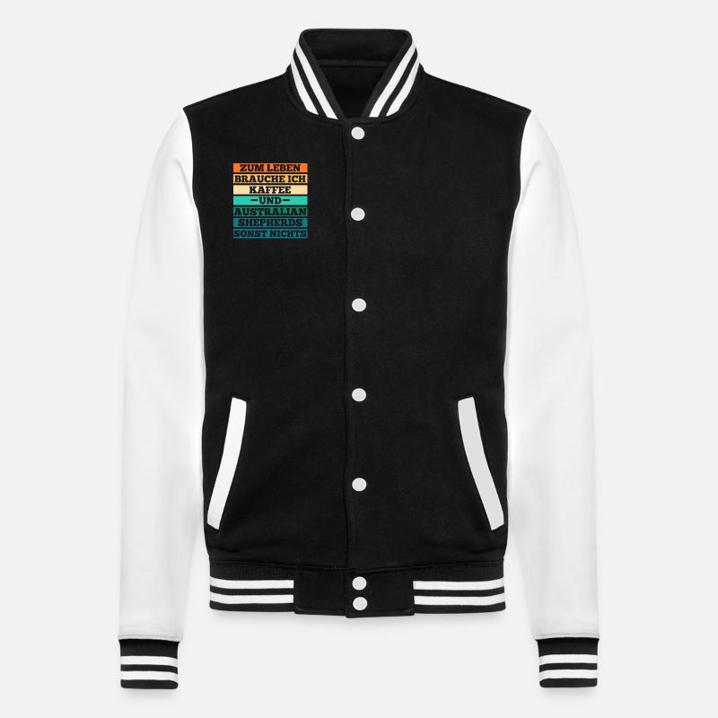 Kaffee Australian Shepherd Hund Aussie - College-Sweatjacke - Schwarz/Weiß