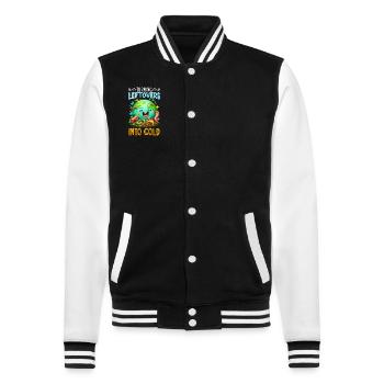 Worm farming earthworm gardening vermiculture - College Sweat Jacket - black/white - Front - Nik (191cm) & Marisol (170cm)