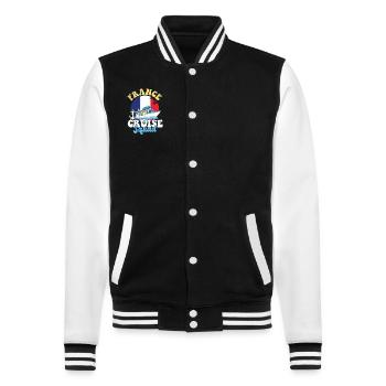 France Cruise Squad Family Vacation Trip - College Sweat Jacket - black/white - Front - Nik (191cm) & Marisol (170cm)