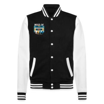30e anniversaire janvier Vintage 1994 cassette - Veste Teddy - noir/blanc - Devant - Nik (191cm) & Marisol (170cm)