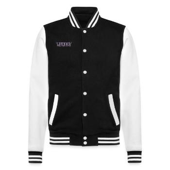 Lavender Vibes Plant Garden Fragrance - College Sweat Jacket - black/white - Front - Nik (191cm) & Marisol (170cm)
