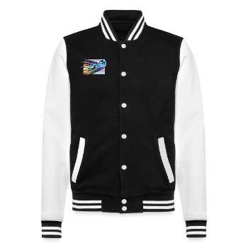 Paranormal Investigator Ghost Halloween Evp Haunte - College Sweat Jacket - black/white - Front - Nik (191cm) & Marisol (170cm)