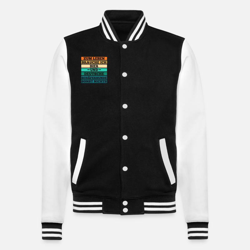 Bier Hund Deutscher Schäferhund - College-Sweatjacke - Schwarz/Weiß