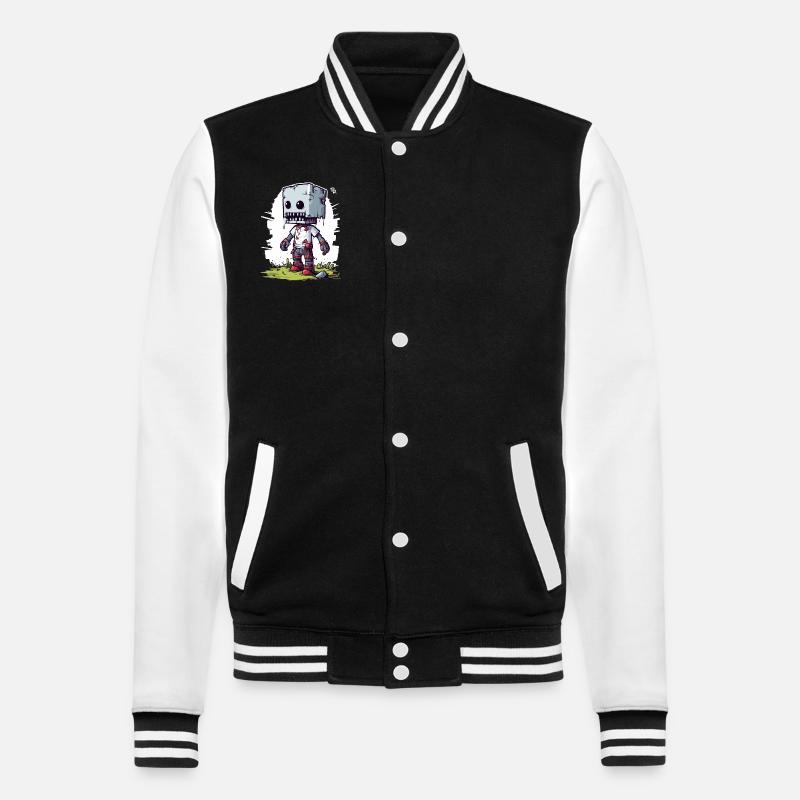 Pixelated Pixel Zombie - College Sweat Jacket - black/white