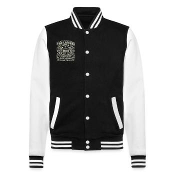 January 2001 Anniversary 2001 January Year - College Sweat Jacket - black/white - Front - Nik (191cm) & Marisol (170cm)