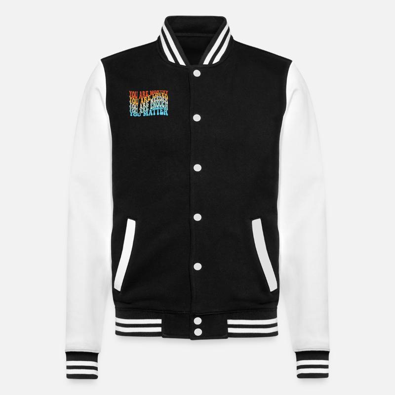 Depression and Bipolar Awareness: - College Sweat Jacket - black/white