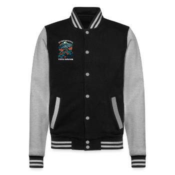Puzzle Lover Jigzaw Puzzle Board Game Puzzler - College Sweat Jacket - black/heather grey - Front - Nik (191cm) & Marisol (170cm)