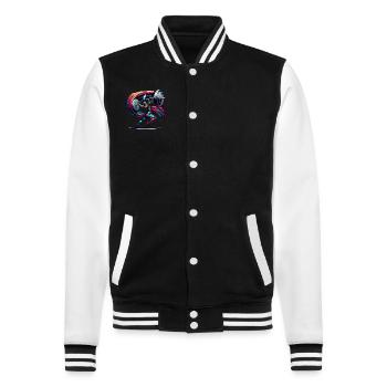 Winter Guard Instructor Colorguard Captain Gift - College Sweat Jacket - black/white - Front - Nik (191cm) & Marisol (170cm)