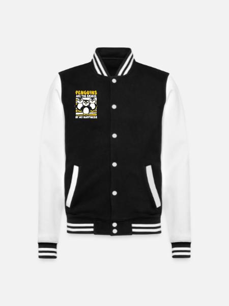 Pingviner är källan till min lycka sjöfågel - Collegesweatjacka - svart/vit
