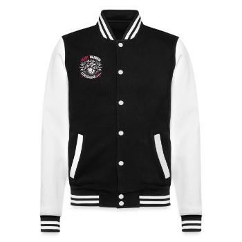 Gesunder Herzschlag Februar-herzbewusstsein - College-Sweatjacke - Schwarz/Weiß - Vorne - Nik (191cm) & Marisol (170cm)