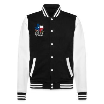 Wildflower Fields Wildflowers Bluebonnet - College Sweat Jacket - black/white - Front - Nik (191cm) & Marisol (170cm)