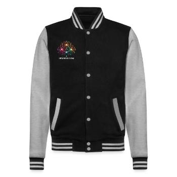 Schlaganfall-überlebende Schlaganfall-bewusstsein - College-Sweatjacke - Schwarz/Grau meliert - Vorne - Nik (191cm) & Marisol (170cm)