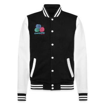 Crochet crochet hook crochet gift - College Sweat Jacket - black/white - Front - Nik (191cm) & Marisol (170cm)