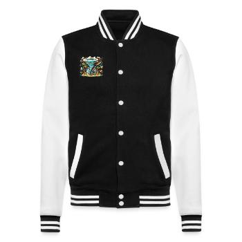 Meteorology children's tornado storm, The storm fan - College Sweat Jacket - black/white - Front - Nik (191cm) & Marisol (170cm)