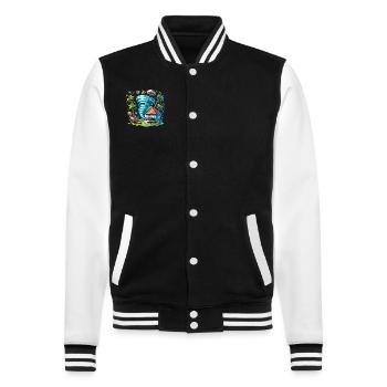 Meteorology children's tornado storm, The storm fan - College Sweat Jacket - black/white - Front - Nik (191cm) & Marisol (170cm)