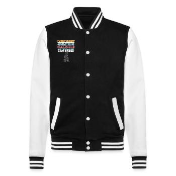 I'm Not Clumsy The Floor Hates Me Foolish Dog - College Sweat Jacket - black/white - Front - Nik (191cm) & Marisol (170cm)
