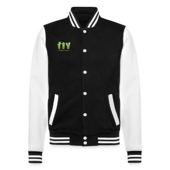 Just one more Cactus Plant - College Sweat Jacket - black/white - Front - Nik (191cm) & Marisol (170cm)