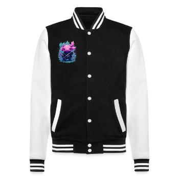 Axolotl - Veste Teddy - noir/blanc - Devant - Nik (191cm) & Marisol (170cm)