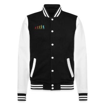 Bearded Dragon Evolution Pogona Pet Lizard - College Sweat Jacket - black/white - Front - Nik (191cm) & Marisol (170cm)