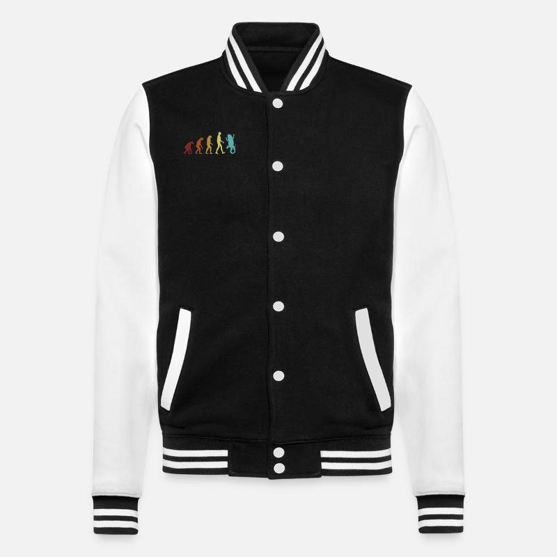 Bartagamen Evolution Pogona Haustier-Eidechse - College-Sweatjacke - Schwarz/Weiß