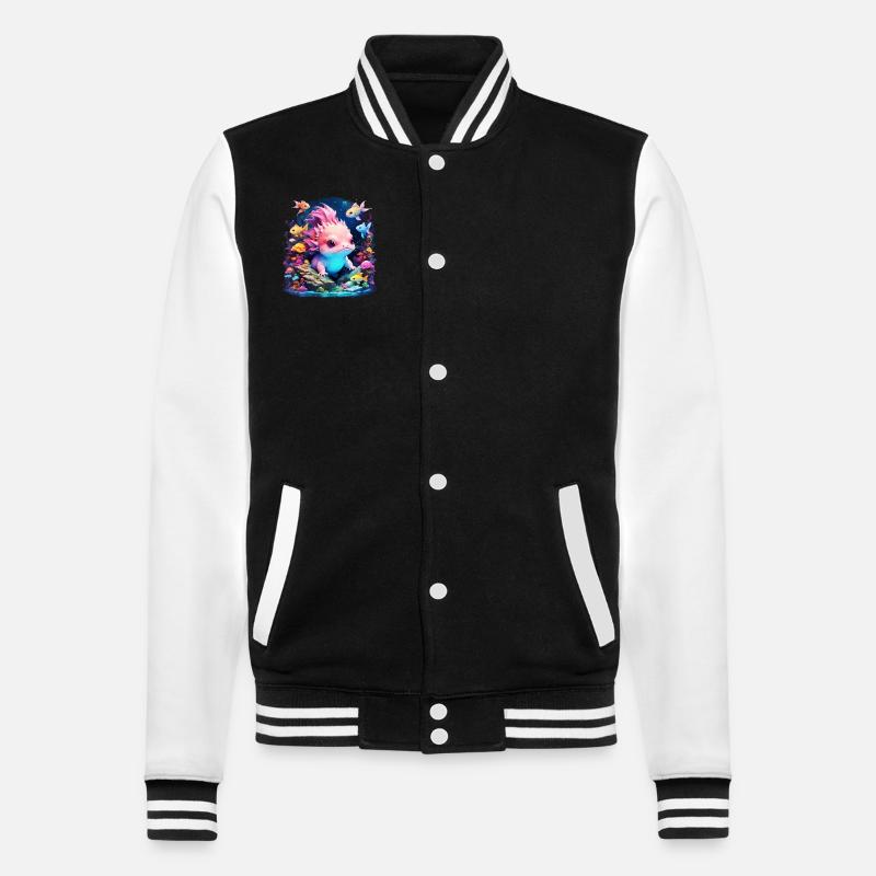Axolotl - College-Sweatjacke - Schwarz/Weiß