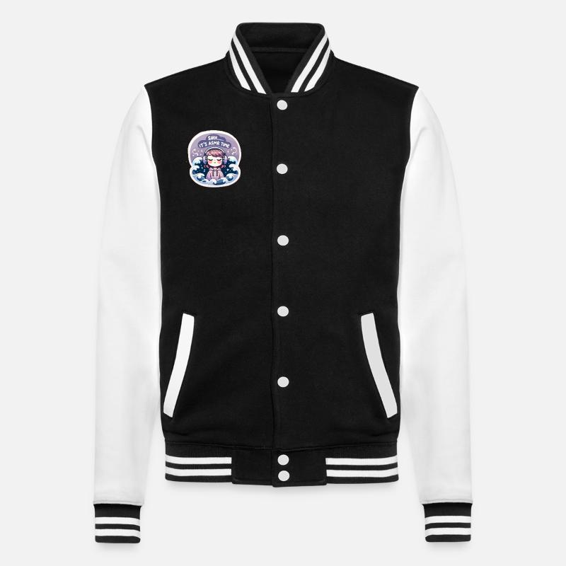 Asmr Whispering Asmr Enthusiast Mindfulness - College-Sweatjacke - Schwarz/Weiß