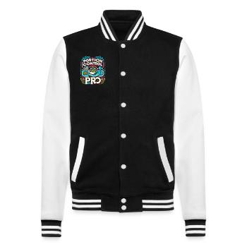 Schlauchmagen Schlauchmagenchirurgie Gastrektomie - College-Sweatjacke - Schwarz/Weiß - Vorne - Nik (191cm) & Marisol (170cm)