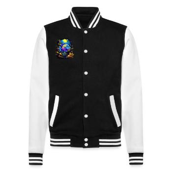 Skalar - College-Sweatjacke - Schwarz/Weiß - Vorne - Nik (191cm) & Marisol (170cm)