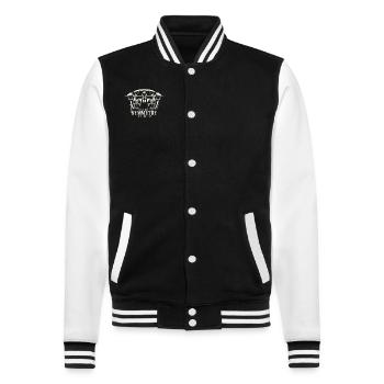 Bodybuilding Powerlifting Weightlifting Fitness - College-Sweatjacke - Schwarz/Weiß - Vorne - Nik (191cm) & Marisol (170cm)