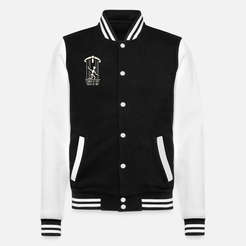Puppet Mastery Shadow Play Bauchredner-geschenk - College-Sweatjacke - Schwarz/Weiß