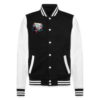 Skalar - College-Sweatjacke - Schwarz/Weiß - Vorne - Nik (191cm) & Marisol (170cm)