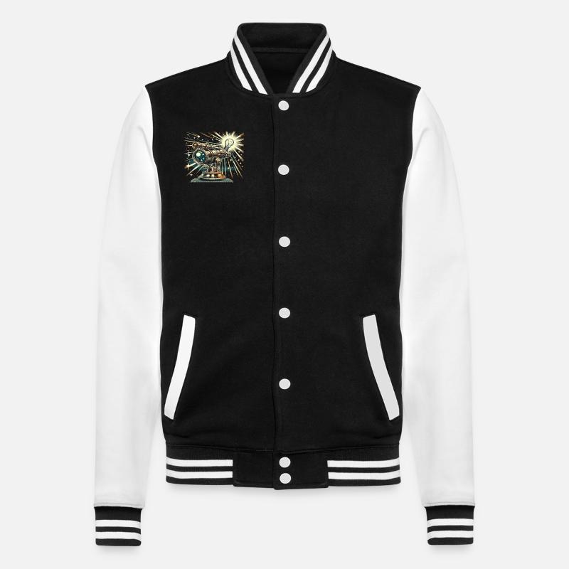 Astrophotography Astronomy Space Camera - College Sweat Jacket - black/white