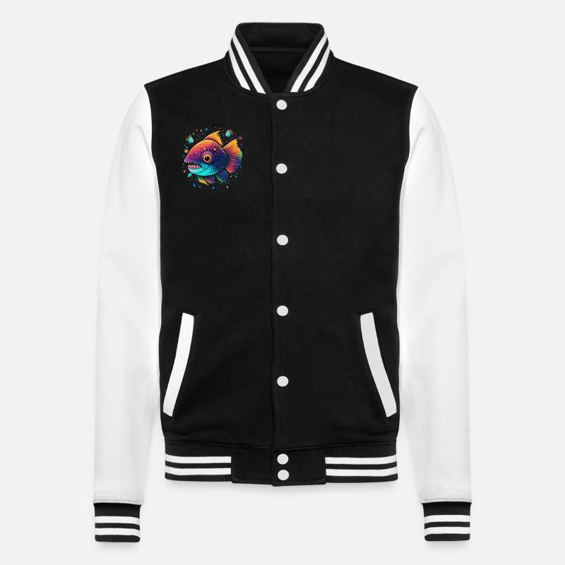 Angelfish - College Sweat Jacket - black/white