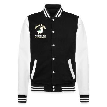 Alpaca - College Sweat Jacket - black/white - Front - Nik (191cm) & Marisol (170cm)