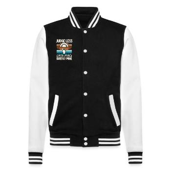 Barefood Lifestlye Ntural Foot Health Foot - College Sweat Jacket - black/white - Front - Nik (191cm) & Marisol (170cm)