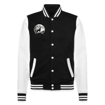 Chien d'horreur Halloween Spooky Dog Lover Chien gothique - Veste Teddy - noir/blanc - Devant - Nik (191cm) & Marisol (170cm)