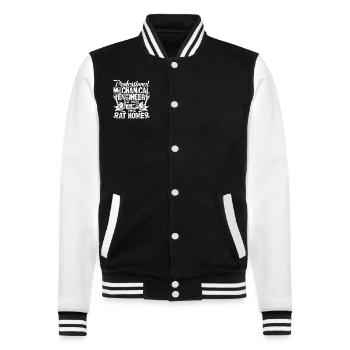 Professional Mechanical Engineer - College Sweat Jacket - black/white - Front - Nik (191cm) & Marisol (170cm)