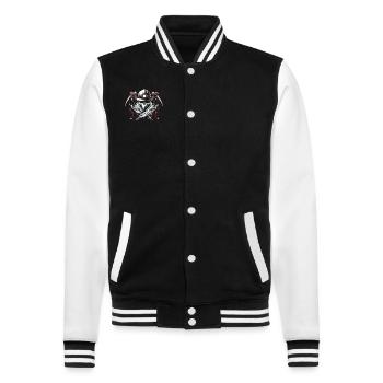 Cowboy Barn Bull Rider Rodéo Country Western - Veste Teddy - noir/blanc - Devant - Nik (191cm) & Marisol (170cm)