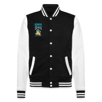 Bergers allemands berger allemand cadeau - Veste Teddy - noir/blanc - Devant - Nik (191cm) & Marisol (170cm)
