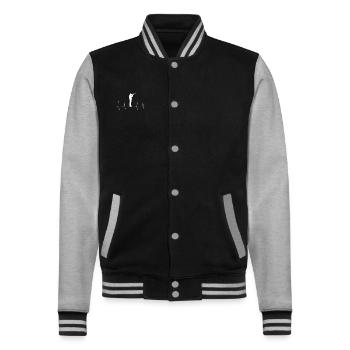 Heartbeat Hunter Heartbeat Chasse Chasseur Hobby Sports - Veste Teddy - noir/gris chiné - Devant - Nik (191cm) & Marisol (170cm)