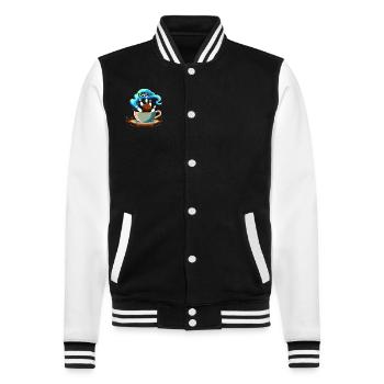Lustiger Bowling-team-bowler-strike-bowling-club - College-Sweatjacke - Schwarz/Weiß - Vorne - Nik (191cm) & Marisol (170cm)